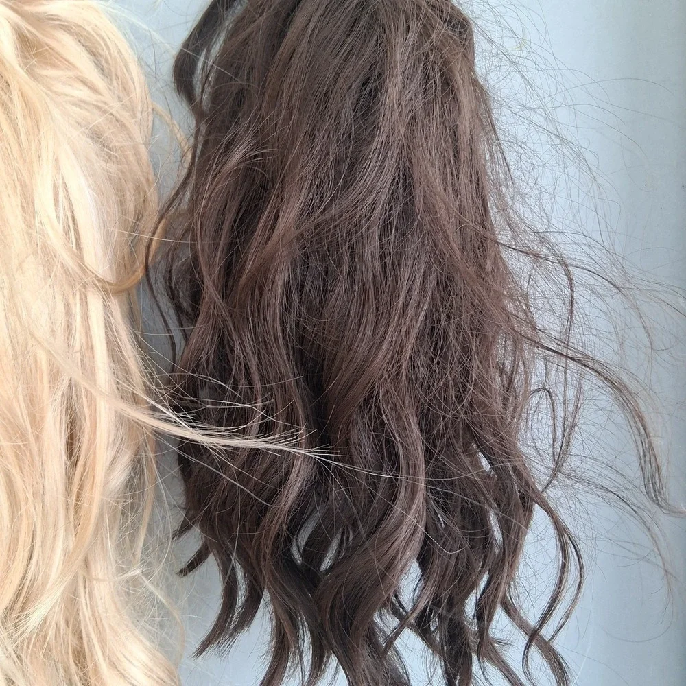 WIGS‎ Lot Of 3 With Bangs Blonde Redhead Brunette + Ponytail